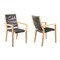 Armen Living Madsen Outdoor Eucalyptus Wood and Charcoal Rope Dining Chairs with Teak Finish, PK2 LCMASICHTK - alternate 1